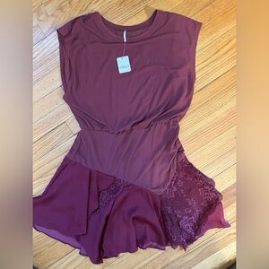 Free People Burgundy Lace Dress